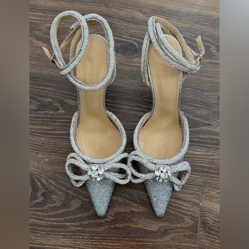 MACH & MACH Double Bow Glitter Pumps - Picture 4 of 8